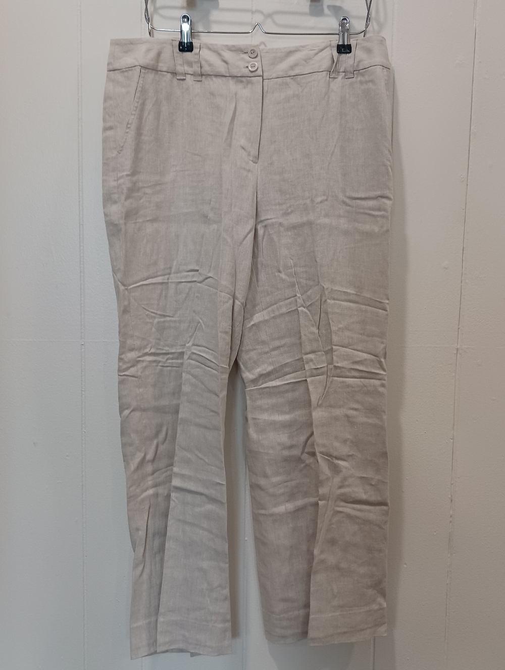 Style & Co. Beige Linen Straight-Leg Pants
